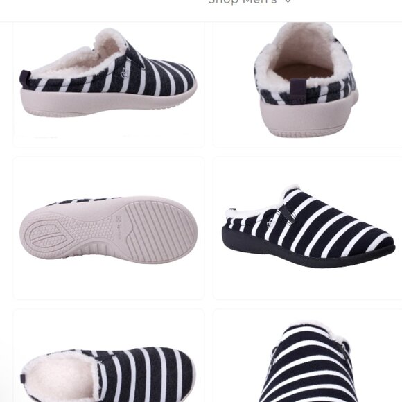 NWT Senco Women's Shearling Lined Slippers Slides Striped Pattern Sherpa Size 9 - Picture 2 of 6